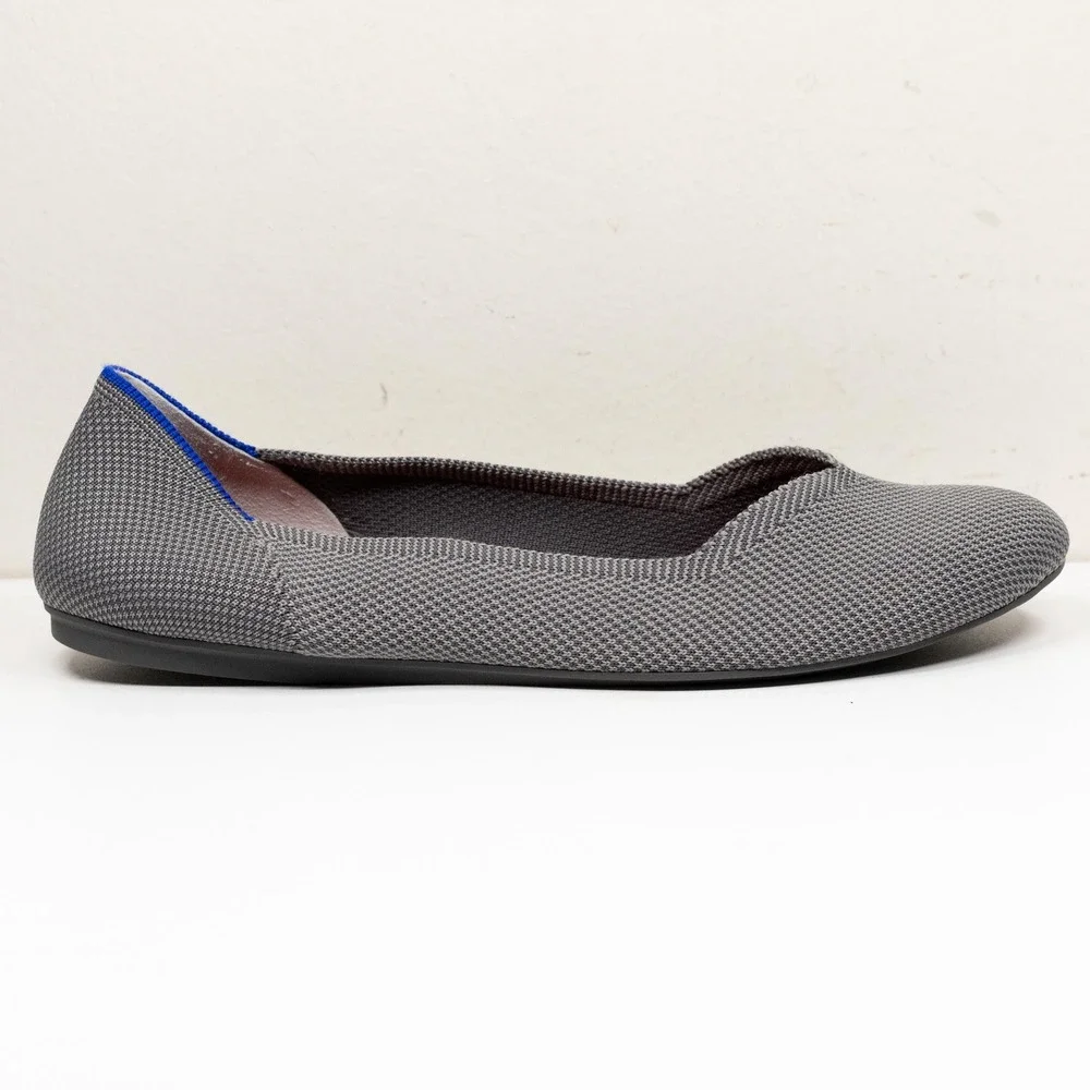 ROTHYS The Flat Knit Round Toe Ballet Flats Gray Sz 11.5
